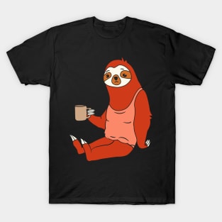 Lazy Sloth With Coffee T-Shirt